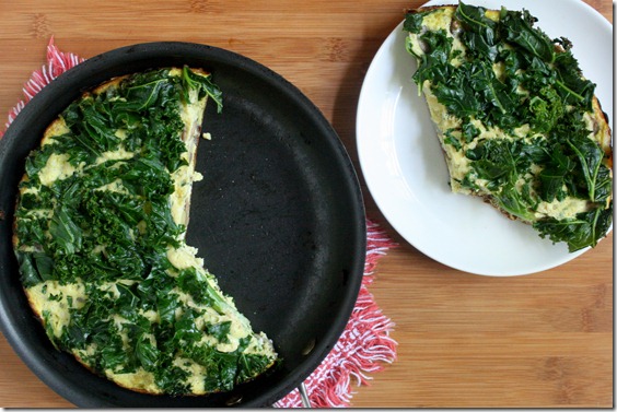 Stovetop-Kale-And-Mushroom-Frittata-Overhead