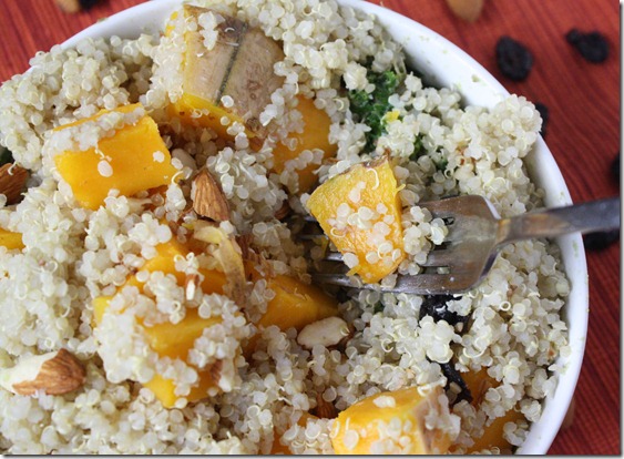 quinoa-with-butternut-squash-craisins-and-almonds-forkful