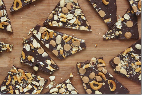 Peanuts-And-Pretzels-Dark-Chocolate-Bark-broken