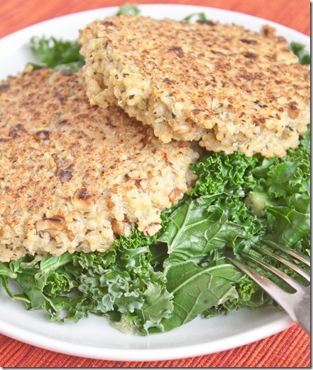 walnut-and-herb-quinoa-cakes-serving