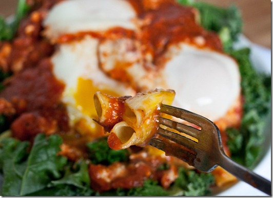 eggs-poached-in-tomato-sauce-forkfull