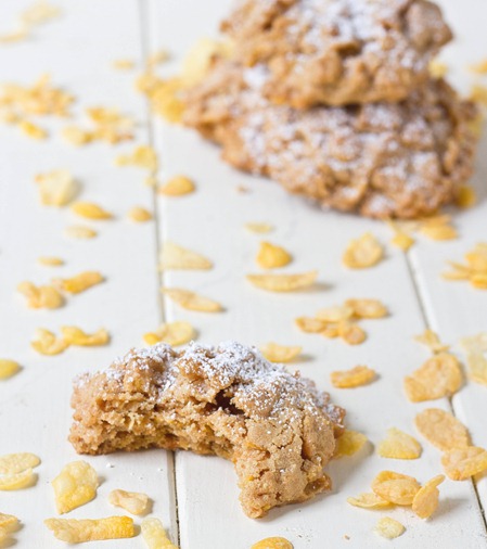 Peanut Butter Corn Flakes Cookie Close-Up