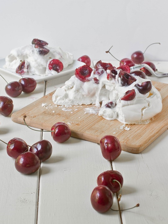 Cherry Coconut Pavlova