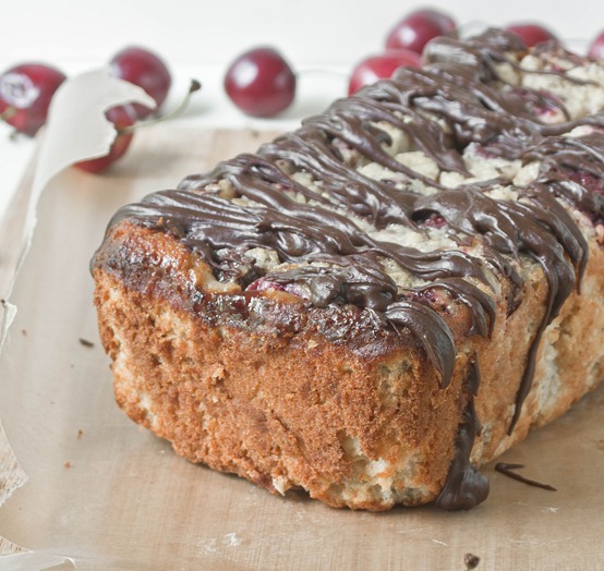 Dark Chocolate Cherry Zucchini Bread Loaf