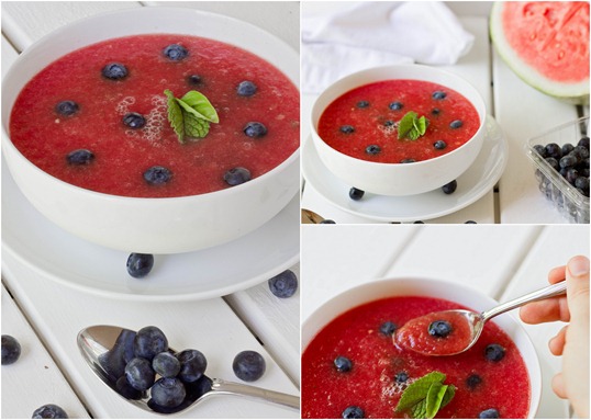 Easy Chilled Watermelon Soup Collage