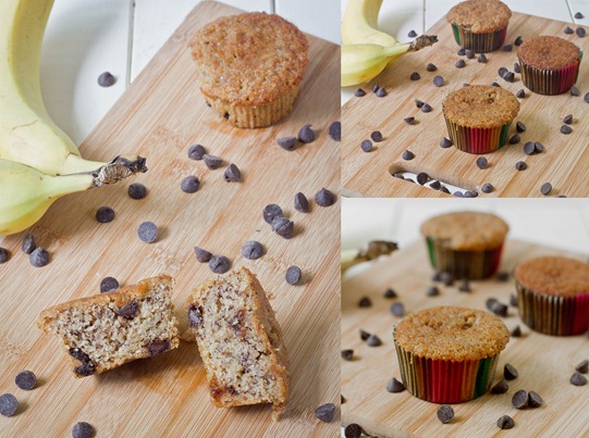 Gluten-Free Banana Chocolate Chip Muffins Collage