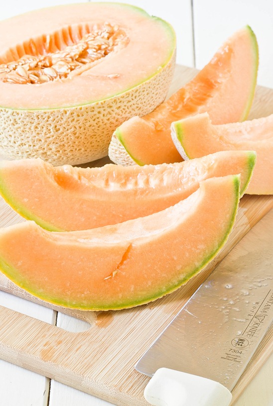 Grilled Cantaloupe With Yogurt And Mint Cut