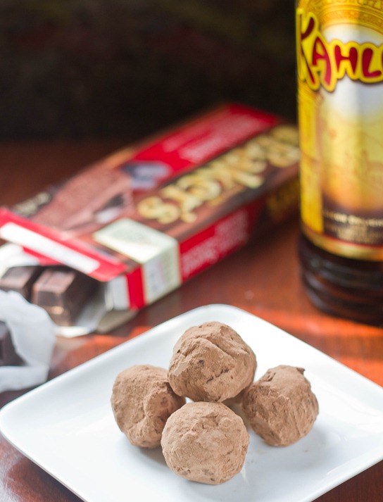 Easy Kahlua Truffles Plated