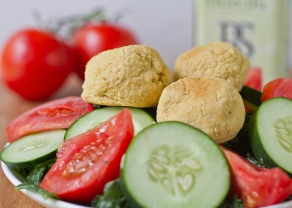 Gluten-Free Baked Falafel Serving