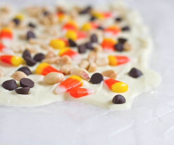 White Chocolate Candy Corn Bark Finished