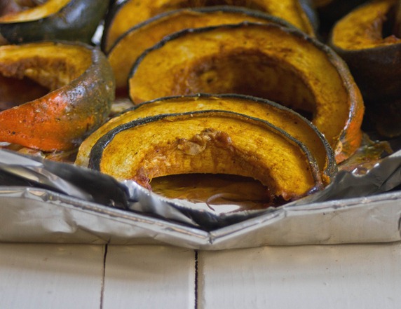 Maple Curry Acorn Squash Cooked