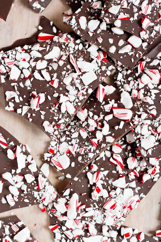 Dark Chocolate Peppermint Bark Broken