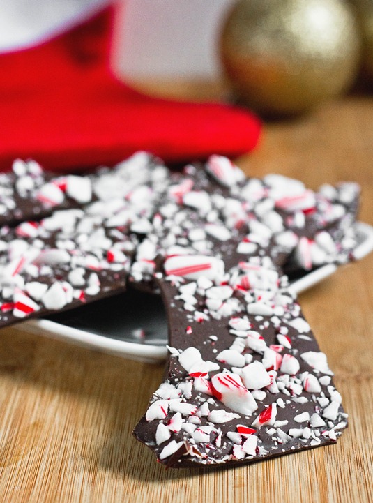 Dark Chocolate Peppermint Bark Serving