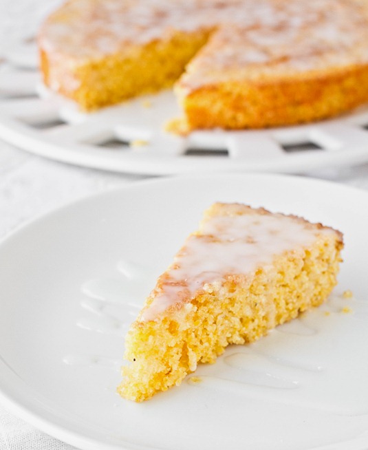 Lemon Cornmeal Cake Serving