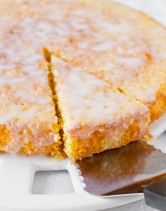 Lemon Cornmeal Cake Sliced