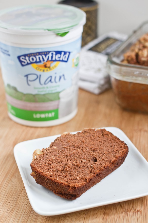 Healthy Chocolate Walnut Bread Slice w Yogurt