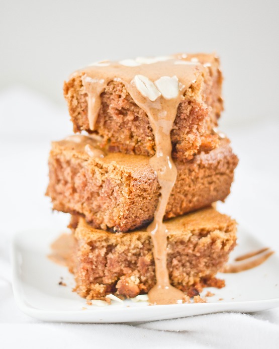 White Chocolate Almond Blondies Stack