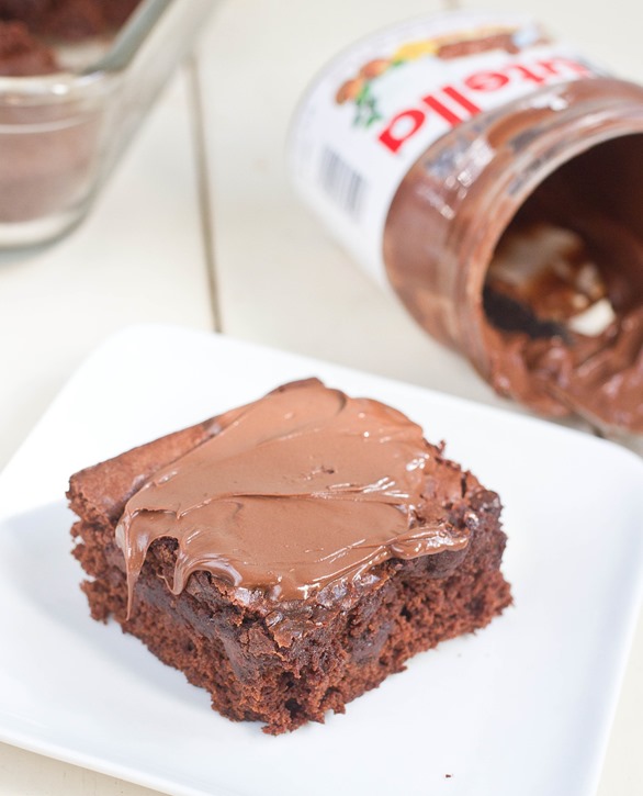 Easy Nutella Brownies Frosted