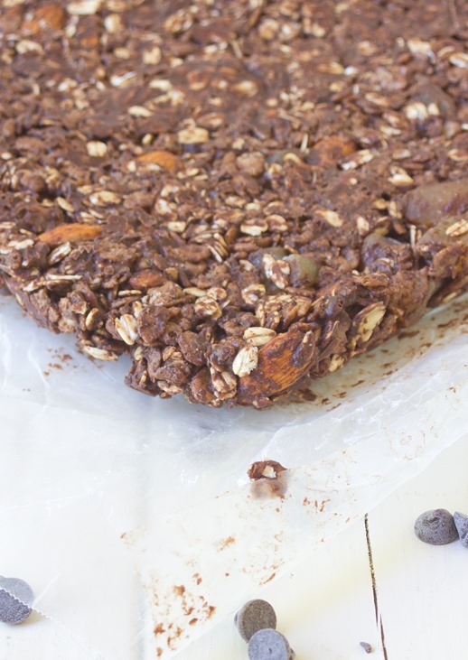 Chocolate Almond Granola Bars Uncut