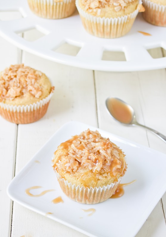 Coconut Caramel Muffins Serving