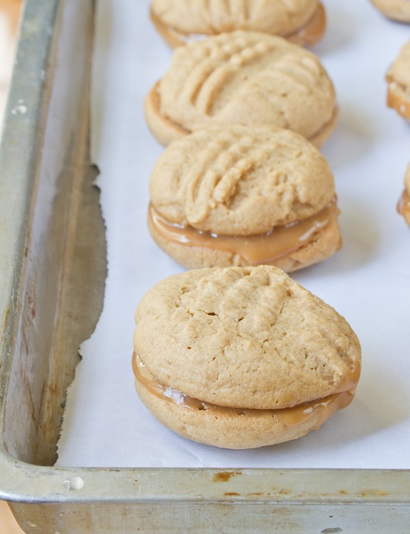 Peanut Butter Caramel Cookie Sandwiches