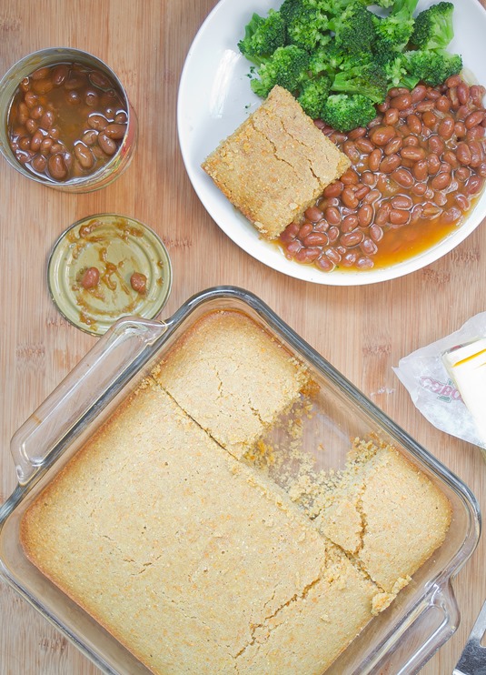 gluten-free cornbread overhead