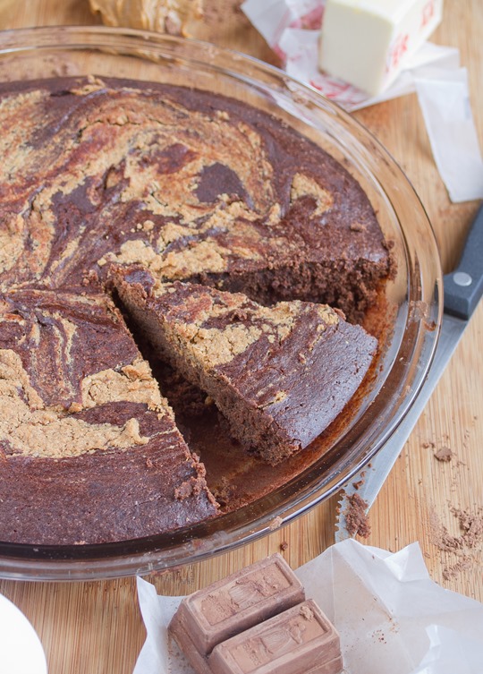 Peanut Butter Swirl Brownies Serving