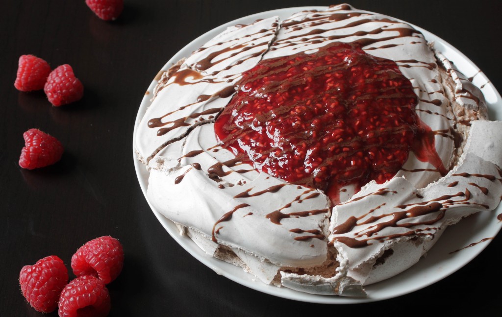 Chocolate Raspberry Pavlova