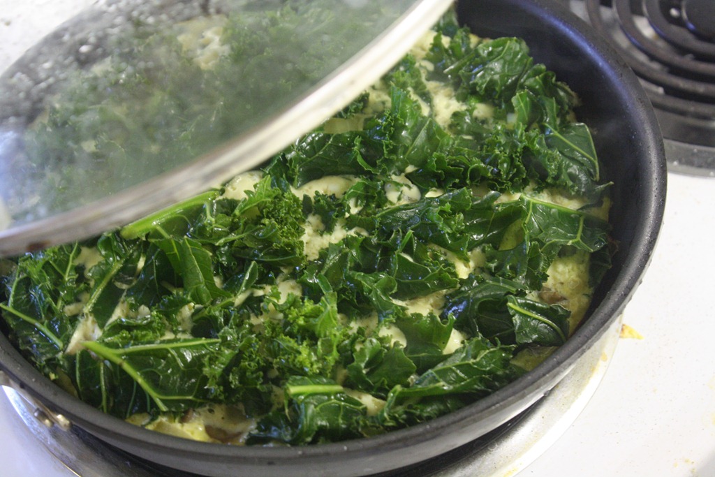 Stovetop Kale And Mushroom Frittata | The Wannabe Chef